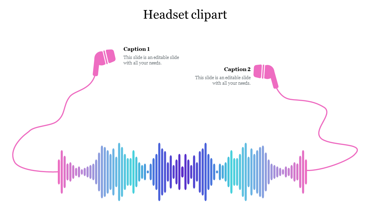 Colorful Headset Clipart PowerPoint Template Slide